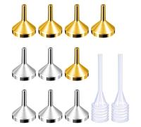 10Pcs Small Metal Funnel with Pipette for Filling Small Bottles Container Atomizer Perfumes Liquid Collection Mini Pipette Funnel