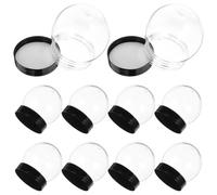 10pcs Small Plastic Snow Globe with Black Base round Water 2.66 Inch | Full Visibility Display with Glossy Finish, Shake-friendly Design for Event Decorators and Halloween Crafts