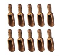 10pcs Small Solid Wood Salt Spoons for Seasoning Tea Coffee Sugar Flour Beans Rice Kitchen Scoop Utensils Natural Beechwood Cooking Accessory