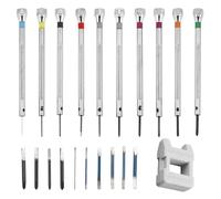 10PCS Small Watch Screwdriver Set, 0.6-2mm Precision Watchmakers Screwdriver Kit, Tiny Professional Flathead and Phillips Screwdriver for Clocks Glasses Jewellers Tools Repair Magnetizer