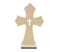 10PCS Small Wood Crosses with Stands for Artistic Crafting and Spiritual Home Displays 6 Option Unfinished Wood Crosses