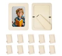 10pcs Small Wooden Photo Frames, Unfinished Picture Frame Set Unfinished Wooden Photo Frame DIY Souvenir Set Decorate Christmas Halloween Wedding Birthday Photo Frames