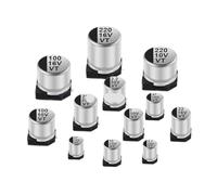 10Pcs SMD Aluminum Electrolytic Capacitor 6.3V 10V 16V 25V 35V 50V 100V 0.47UF 1UF 10UF 22UF 68UF 100UF 220UF 470UF 1000UF BIANMTSW(25V33UF 5x5.4MM)