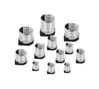 10Pcs SMD Aluminum Electrolytic Capacitor 6.3V 10V 16V 25V 35V 50V 100V 0.47UF 1UF 10UF 22UF 68UF 100UF 220UF 470UF 1000UF BIANMTSW(25V100UF 6.3x7.7MM)