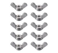 10Pcs Smooth Wing Nuts 304 Stainless Steel Silver Tone Hand Tighten Nuts Fasteners Parts(-6-32)