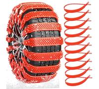 10Pcs Snow Chains for Car Tires, Anti-Skid Snow Tire Straps Portable Emergency Non-Slip Plastic Cable Ties for Muddy Roads and Winter Driving Zip Tie Tire Chains Zip Ties for