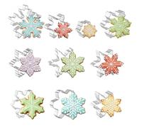 10Pcs Snowflake Cookie Cutter Set, Stainless Steel 3D Christmas Snowflake Cookie Cutters, Snowflakes Fondant Baking Molds for Holiday Winter Baking Cake Cupcake