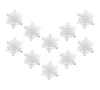 10pcs Snowflake Embroidered Applique Patches for Clothes, , 6.5x6.5x0.1cm | White Artificial Silk, Versatile Fabric Adherence, Rich Details, for Sweaters, Throw Blankets and Costume Making