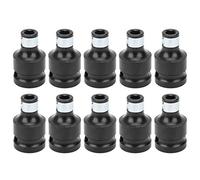10Pcs Socket Adapter for 1/2in Square Head to 1/4in Hex Shank Conversion Connector, Electric Tools Adapter, Hex Shank Socket Adapter with Carbon Steel Material, Quick Release Impac