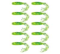 10pcs Soft Baits Grub Lures Fishing Lures 2.1g 5.5cm Flexible Baits Saltwater Fishing Accessory Tail Grub