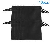 10PCS Soft Double Sided Suede Drawstring Gift Bags Pouch Wrap Organizer for Party Favors Wedding Gifts Jewelry Crafts Black 3 Sizes (7 * 9cm)