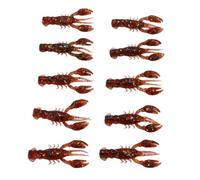10Pcs Soft Fishing Lures, 5.5cm / 2.2in Crawfish Bait Shrimp Lobster Claw 26g / 0.9oz Artificial Shrimp Lures for Freshwater Saltwater, Lure Baits for Trout Bass Walleye Crappie (Brown)