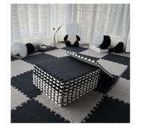 10Pcs Soft Shaggy Area Rugs, Fluffy Interlocking Carpets Tiles, Non-Slip Splicing Puzzle Play Carpet Floor Tiles, Sensory Mat For Sensory Room(Color:Black+Gray)