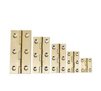 10PCS Solid Brass Vintage Hinges for Door/Window/Cabinet/Box(Brass-3.3 X 6.4 cm)