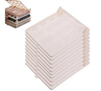 10PCS Space-Saving Stackable Clothing Organizer, Stackable Closet Organizer, Wardrobe Storage Organiser, T Shirt Organizer Closet Organizer, Stackable Clothing Tray for Shirts, Jeans, Pants (Biege)