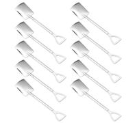 10Pcs Spade Spoon Dessert Spoon Cute Shovel Potted Pointed Spoons for Stirring Coffee Fruit and Dessert Utensils