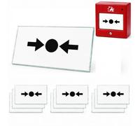 10Pcs Spare Break Glass Replacement for Manual Fire Alarm Call Point, 77mm x 40mm Fire Alarm Break Glass Universal for Wall Mounted Emergency System Office Safety