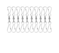 10pcs Spinning Dual Clip Swivel Hooks, Swivel Hooks Clips for Wind Spinners, Plants Hanging Spiral Hook for Bird Feeder Wind Chimes(l)
