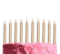 10pcs Spiral Gold Candles for Birthday Wedding Anniversary Dinner Party Cake Topper Table Decorations