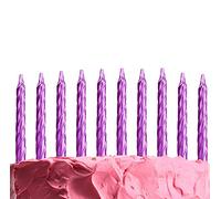 10pcs Spiral Purple Candles for Birthday Anniversary Party Cake Topper Decorations