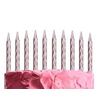 SHATCHI 10pcs Spiral Rose Gold Candles for Birthday Anniversary Party Cake Topper Decorations