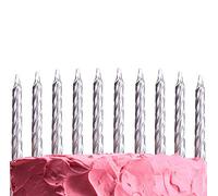 10pcs Spiral Silver Candles for Birthday Wedding Anniversary Dinner Party Cake Topper Table Decorations