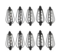 10pcs Spiral Spring Fishing Feeder Iron Wire Bait Cage Holder Black | Stable Sink Design, Keeps Bait in Place, Corrosion Resistant Iron, for Rivers and Lakes