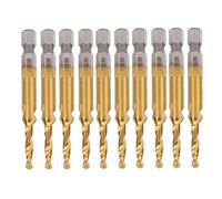 10Pcs Spiral Tap Drill Bit Set, M4x3.3 Titanium Coated HSS Screw Tapping Drill Bits Kit, 3.3mm Spiral Screw Tap Set Hex Shank Tapping Hand Tools