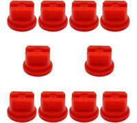10Pcs Spray Nozzle Tips Set, 110 Degree lat Fan Shaped Plastic Nozzle,0.4mm Pore, for the Replacement Boom Pump Sprayer Knapsack, Agricultural Greenhouse Sprayer Tank Garden Weeding (Red,0.4mm)