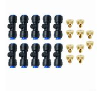 10Pcs Sprayer Nozzles, Brass Water Spray Atomizers, Connect To 1/4 Inch Plastic Pipes, Leak-Free, For Garden Cooling Irrigation(Blue)