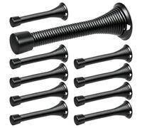 10Pcs Spring Door Stopper, Wall Mounted Door Stops with Rubber Tip Heavy Duty Metal Spring Door Stop for Skirting Board Baseboard Wall Protection