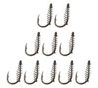 10pcs Spring Fish Hooks for Carp and Eel, High-carbon Steel | Silver Finish, Bait-holding Spring Design, Sea and Boat Fishing Use, for Bank Anglers and Enthusiasts