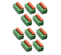 10Pcs Spring-Loaded Terminal Blocks 5.08mm Pitch 6/8P Nickel-Plated Copper Wire Connectors for PCB Electronics Home Appliances(6P)