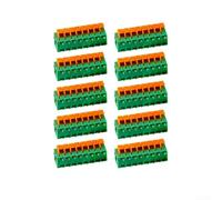 10Pcs Spring-Loaded Terminal Blocks 6/8P 5.08mm, Nickel-Plated Copper Wire Connectors with Insulated Shell for PCB, Home Appliances and Communication Equipment, Green(8P)