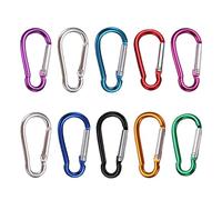 10Pcs Spring Snap Hooks Clip, 41mm/1.6inch Small Ring Clip Hook, Multicolor Aluminum Locking Key Chain Clips for Camping, Traveling Hiking Keychain Keyring Outdoor