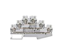 10Pcs Spring Terminal Block ST2.5-3L Din Rail 3 Layer Screwless Connection Connector Return Pull Type Wire Conductor(10Pcs Gray)