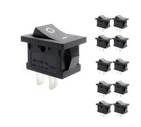 10Pcs SPST Snap-in ON-Off 2 Pin Round Snap Rocker Boat Switch Black AC 250V 6A 125V 10A for Household Appliances Replacement(10pcs rocker black)