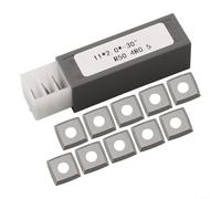 10pcs Square Carbide Inserts 11x11x2mm Compatible with for CNC Planer Cutter Heads, Hard Alloy Indexable Blades for Spiral/Tools, 30° Bevel, R0.5