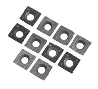 10pcs Square Carbide Inserts 15x15x2.5mm R150 Radius for Woodworking Planer Cutter Head, for CNC & DIY Lathe Turning Tools - Solid Carbide, 4-