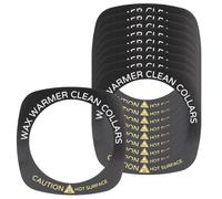 10Pcs Square Clean Collars for Wax Warmer, Professional Wax Warmer Collar Wax Heater Pot Protective Ring Replacement Accessory Universal Protective Collors for Wax Can, Black