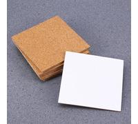 10Pcs Square Cork Mats with Non-Slip Backing, Heat Resistant Natural Cork Coasters for Home, Office, Bar Use and DIY Writable (square)