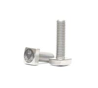 10pcs Square Head Bolts Screws 304 Stainless Steel M4 M5 M6 M8 M10 M12 A2-70 Full Thread Square Bolts(M5x25mm 10pcs)