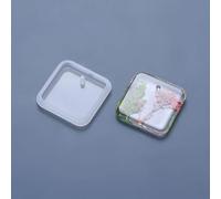 10pcs Square Pendants Silicone Molds Dangle Pendant Charms with Hanging Hole Clay Craft Mold Resin Casting Moulds for DIY Necklace Earring Keychain Tag Jewelry Making Tools, Inner Size: 36x36mm