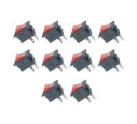10PCS Square Rocker Switch 250VAC 3A Compact Design(Red-10pcs)