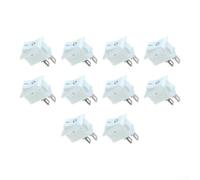 10PCS Square Rocker Switch 250VAC 3A Compact Design(White-10pcs)