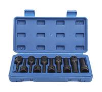 10Pcs Square Socket Bit Set, 1/2in Drive Impact Socket Tool, CR - MO Steel M5 - M18 Screwdriver Bits 78mm with Storage Box for Auto Repair and Home Use