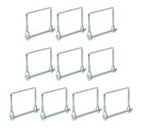 10pcs Square Trailer Coupler Locking Pin with Wire, Heavy Duty | Spring Steel Build, Rustproof Finish, for Gate Latches and Utility Trailer Tongues, Seasons