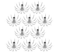 10Pcs Squid Hook Thick Stainsless Steels Barbed Umbrellas Hook Sea Fishing Fishes Hook Cuttlefishes Squid Jigging Fishing Baits Hook Squid Jig Fishings Baits Hook