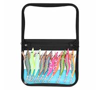 10pcs Squid Jig Hook Lures, Luminous Wood Fishing Shrimps Bait Kit, Double - Row Sharp Stainless Steel Hooks with Flexible Body for Saltwater Freshwater Fishing
