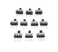 10Pcs SS12D10 Slide Toggle Switch 3 Pin Straight 1P2T Handle High 5mm 2A 125V Toggle Switch IDGTTLDF